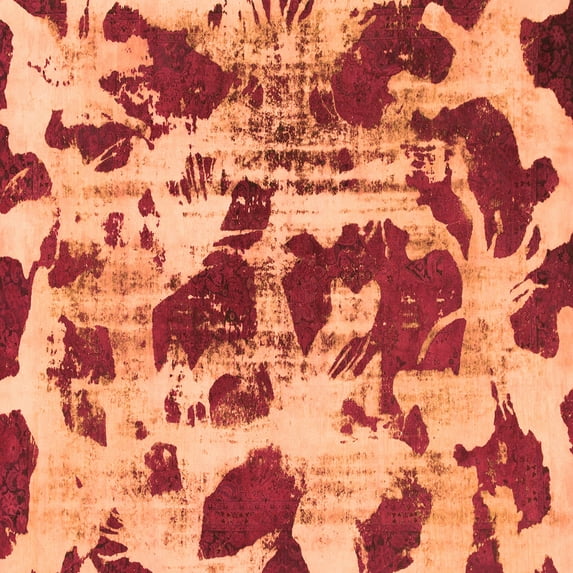 Ahgly Company Indoor Square Abstract Orange Modern Area Rugs, 4' Square