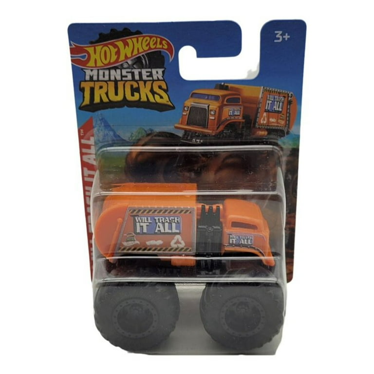 Hot Wheels Monster Trucks, 1:70 Scale, Will Trash It All, Mini Die