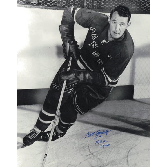 Bill Gadsby Autographed 8x10 Photo New York Rangers "HOF 1970" SKU #247326