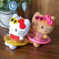 thumbnail image 3 of Una cosa Llavero con colgante de Sanrio hawaiano de Hello Kitty de Kawaii, juguetes de peluche de dibujos animados, anillo de natación marrón y blanco, peluches rellenos, llavero, Regalos vacaciones, 3 of 12