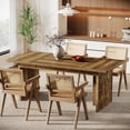 thumbnail image 3 of Tribesigns 70.87-Inch Wood Dining Table for 6-8 People, Farmhouse Rectangular Dinner Table, 3 of 7