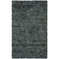 thumbnail image 1 of Safavieh Leather Shag Collection LSG511N Hand Woven Grey Leather Runner (2'3" x 11'), 1 of 2