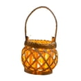 thumbnail image 2 of Farol de ratán con asa, portátil, tejido a mano, para patio y casa. color de madera, 2 of 9