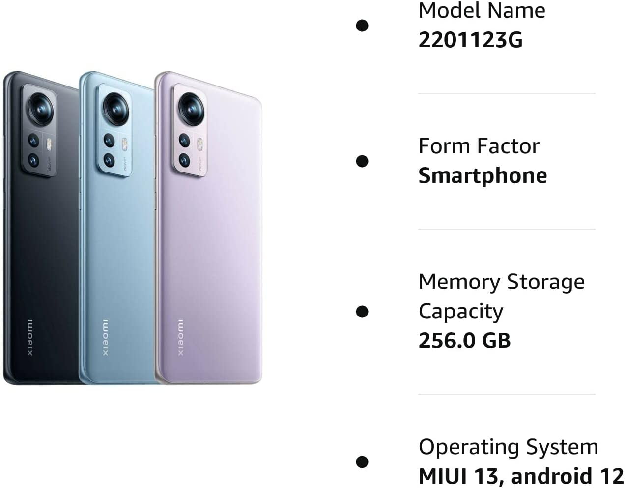 Xiaomi 12 5G Dual SIM 256GB ROM 8GB RAM GSM Unlocked Xiaomi 12 5G Dual SIM 256GB ROM 8GB RAM GSM Unlocked