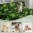 thumbnail image 6 of Xoenoiee Green Shamrock Pattern Futon Slipcovers Stretch Armless Sofa Slipcover Furniture Protector St. Patrick's Day Decor Soft Futon Armless Sofa Cover Folding Couch Cover with Elastic Bottom, 6 of 7