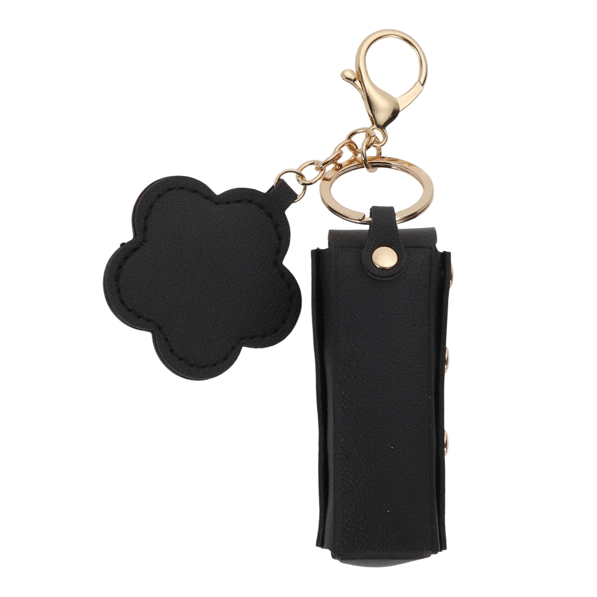 Unique Bargains Durable Flower Mirror Handbag Charms Keychains 1 Piece Black