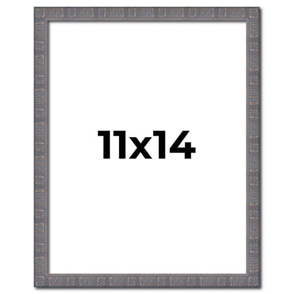 11x14 Frame Blue Kingsley Pewter Solid Wood Picture Frame Width 0.75 Inches |Interior Depth 0.5