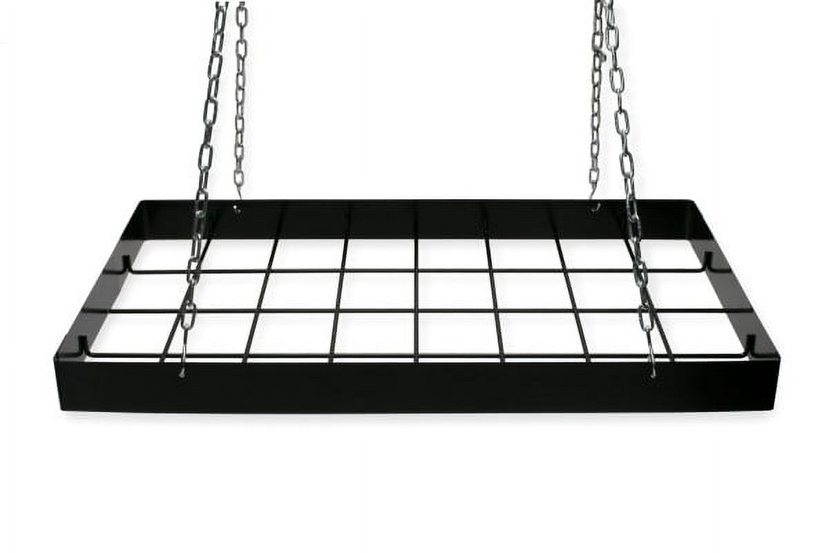 Fox Run Rectangular Hanging Pot Rack with Chains and 6 Hooks, Black Iron - image 2 of 4