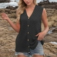 thumbnail image 2 of AherBiu Summer Cardigans for Women Button down V Neck Knitted Vests Hollow out Casual Loose Sweater Tops, 2 of 7