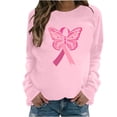 thumbnail image 2 of CLOISE Breast Cancer Sweatshirts for Women Breast Cancer Survivor Gifts Sweatshirt Butterfly Ribbon Pink Crew Neck Long Sleeve Tops Cancer Support Hoodie Casual Pullover Shirts in October Clothes, 2 of 4