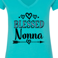 thumbnail image 4 of Inktastic Blessed Nonna Grandma Women's V-Neck T-Shirt, 4 of 5