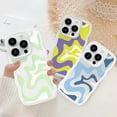 thumbnail image 6 of for iPhone 14 Pro Max Case for Women Girls, Cute Curly Wave Frame Shape Design, Cute Art Wavy Painted, Soft TPU Shock-Absorbing and Fall-Resistant for iPhone 14 Pro Max Phone Case 6.7"-Green, 6 of 14