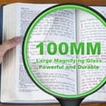 thumbnail image 3 of WIKCOVER 100MM Large Magnifying Glass Handheld Reading Magnifier for Seniors & Kids, 3 of 8