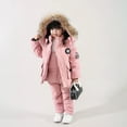 thumbnail image 4 of Gyujnb Girls Winter Jacket, Girls Winter Snowsuit Insulated Padded Two Piece Warm Outfit with Overalls for Cold Weather,Size:12-24 Months, 4 of 9