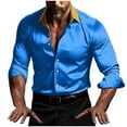thumbnail image 3 of Aofany Mens Dress Shirts Long Sleeve Slim Fit Stretch Shirt Wrinkle-Free Formal Shirt Business Casual Button Down Shirts Regular Solid Shirt, 3 of 5