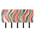 thumbnail image 6 of Colorful Striped Wavy Lines Key Holder for Wall Mail Holder Organizer with 5 Key Hooks Wall Mount Key Rack with Shelf, 6 of 6