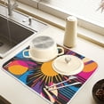 thumbnail image 2 of Yayeee Dish Drying Mat for Kitchen Counter 18" x 24" Microfiber Super Absorbent Coffee Decorative Pad, Futuristic Circles, 2 of 9