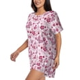 thumbnail image 2 of Lsque Flower Butterfly Women's Short-Sleeved Pajama Set - 2 Piece Soft and Lightweight Sleepwear Set-3X-Large, 2 of 9