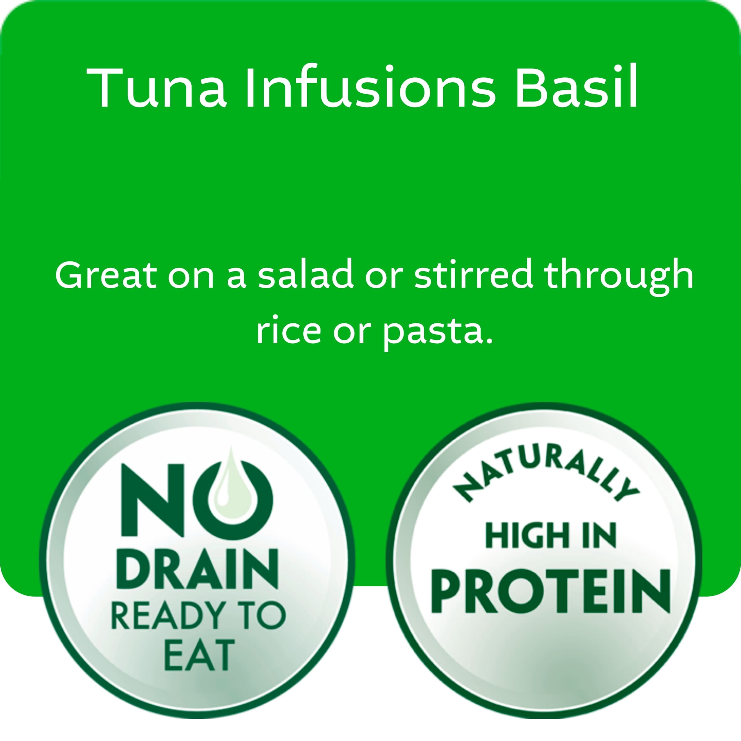John West Basil No Drain Tuna Infusions 80g, Imported from Britain
