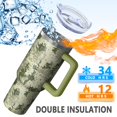 thumbnail image 5 of 40oz Tumbler with Handle and Straw, Vacuum Insulated Stainless Steel Travel Mug, Fits Car Cup Holder, Camo Print, 5 of 6