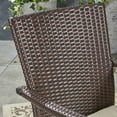 thumbnail image 6 of GDF Studio Elis Outdoor Acacia Wood and Wicker 7 Piece Expandable Dining Set, Sandblasted Natural, Multibrown, and Cream, 6 of 12