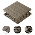 thumbnail image 2 of Zimtown 27-Pack Interlocking Deck Tiles,11.8"x11.8" Waterproof Outdoor Flooring , Patio Floor Decking Tiles for Porch Poolside Balcony Backyard, Light Coffee, 2 of 13
