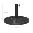 thumbnail image 3 of Outsunny Market Umbrella Base Holder 18" Round Parasol Stand, Black, 3 of 10