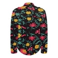 thumbnail image 4 of IROINNID Women's Casual Short Jacket Stand Collar Print Open Front Long Sleeve Outwear, Red, 4 of 5