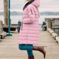 thumbnail image 5 of RYRJJ Long Winter Coats for Women Plus Size Fleece Lined Thicken Puffer Jacket Sherpa Warm Hood Parka Outwear with Zipper Pockets(Pink,XL), 5 of 9