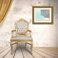 thumbnail image 3 of Robinson, Tamara 18x15 Gold Ornate Wood Framed with Double Matting Museum Art Print Titled - Teal Foliage Floral, 3 of 4
