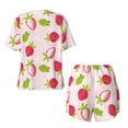 thumbnail image 5 of Naloa Hand Drawn Strawberry Women's Short-Sleeved Pajama Set, Loungewear, Summer pajamas, Breathable Cozy - 4X-Large, 5 of 9