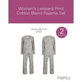thumbnail image 2 of MeMoi Women's Leopard Print Cotton Blend Pajama Set - Womens - Female, L, Gray, 2 of 7