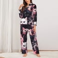 thumbnail image 2 of Picia Cute Kittens Group Portrait Pattern Women’s Long-Sleeve Sleepwear Set - Soft 2-Piece Loungewear with Pockets, Comfy PJs for Relaxing Nights-XX-Large, 2 of 7