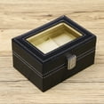 thumbnail image 2 of Grande Boîte à Montres Noire avec 3 Compartiments en Cuir PU pour Rangement et Exposition Sécurisés, 2 of 9
