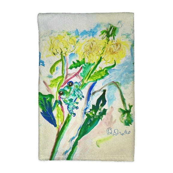 Betsy Drake KT1386 16 x 25 in. Frog & Flowers Kitchen Towel