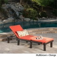 thumbnail image 5 of Noble House Jamaica Outdoor MultiBrown Wicker Chaise Lounge with Orange Cushion, 5 of 18