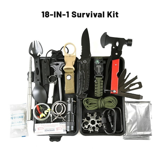 Lixada 18-in-1 Emergency Survival Kit Survival Equipment Emergency Tool  Supplies First Aid Gear Hiking Hunting Camping Adventures 