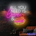 thumbnail image 4 of Handmadetneonsign All You Need Is Love Neon Sign, Sandwiches Wal Art, Sandwich Store Wall Decor 041777, 4 of 5