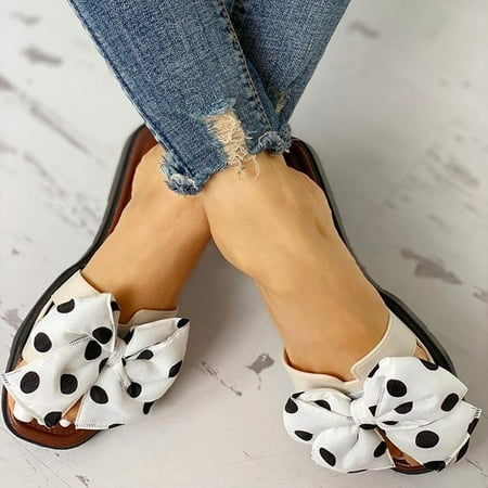 

Foraging dimple Women s Summer Bohemian Clip Toe Flip Flops Non-Slip Flat Slippers Beach Shoes White