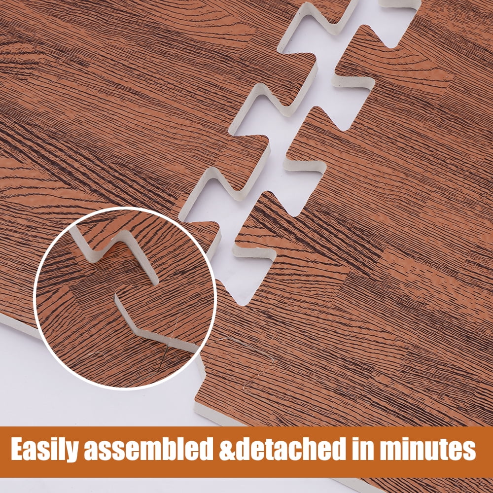 ARVAKOR Wood Grain Puzzle Mat 1/2-in, 24 Tiles EVA Foam Interlocking Floor Tiles (96SQ FT) for Secure Indoor Room Workout Flooring and Playmat