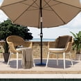 thumbnail image 2 of Santorini 19" Wicker Back Outdoor Patio Dining Chair Set of 2 Beige Olefin, 2 of 11