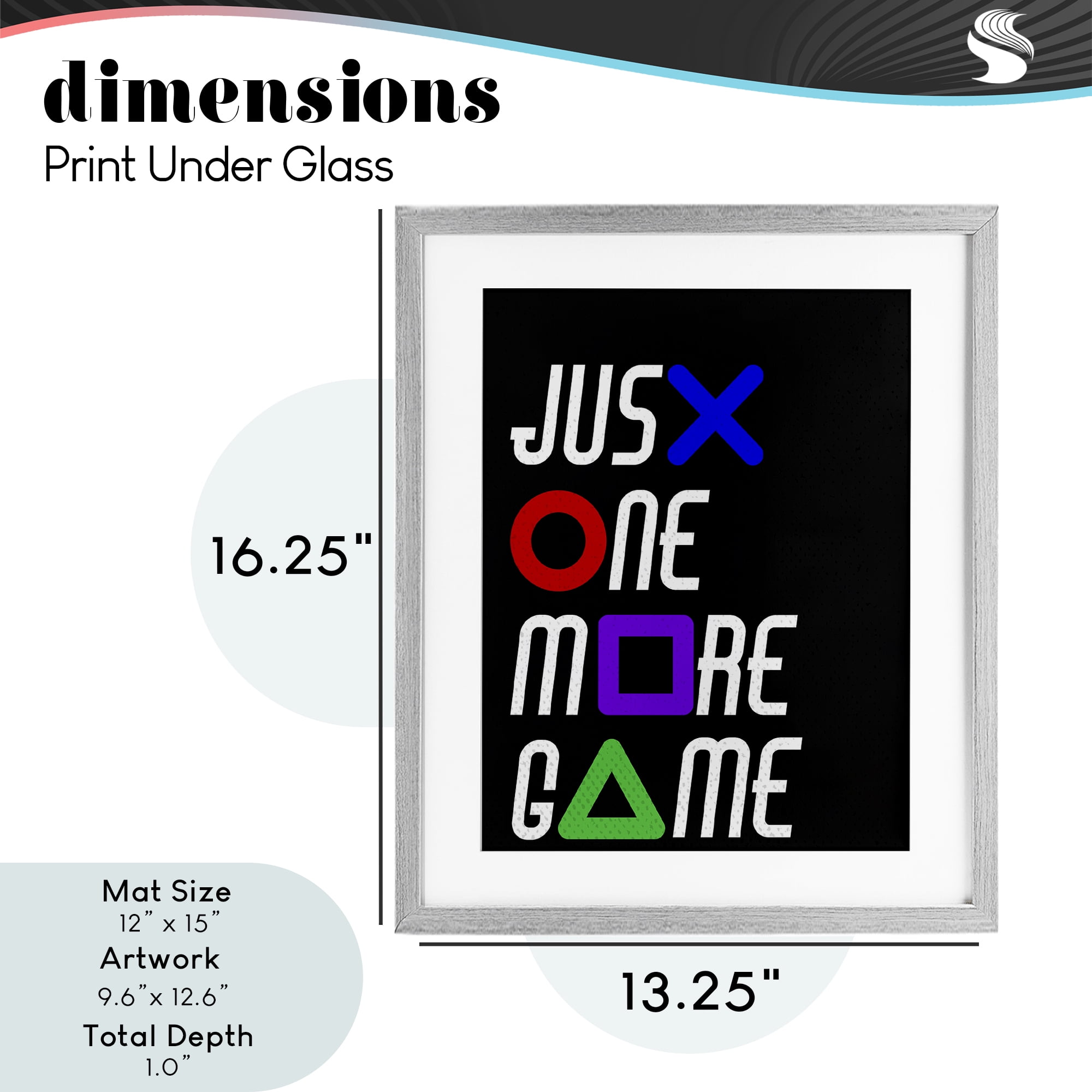 One More Game with Symbols Gray Framed Print Under Glass, design by Kim Allen