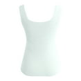 thumbnail image 4 of Camiseta sin mangas ajustada de color liso con cuello cuadrado para mujer - Camisola sexy sin espalda - Tejido de punto suave - Perfecta con vaqueros/faldas - Tallas S-XXL, 4 of 5
