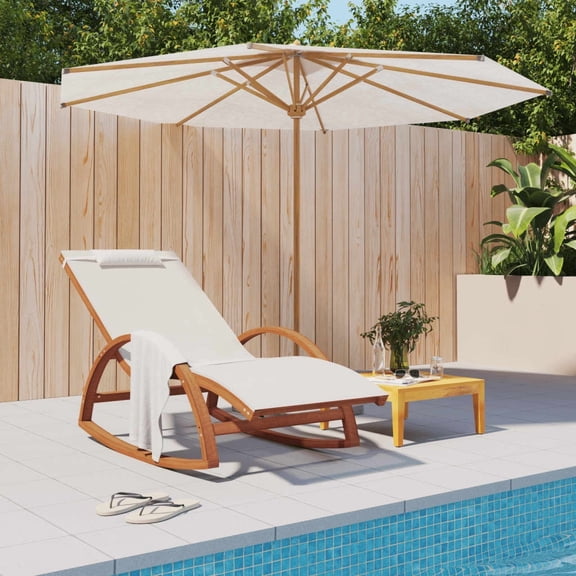 vidaXL Rocking Chair Outdoor Rocking Chair Textilene and Solid Wood Poplar