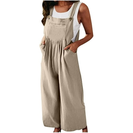 

Resort Wear for Women 2023 Womens Spaghetti Strap Wide Leg Split Jumpsuits Overalls Summer Beach Loose Fit Rompers