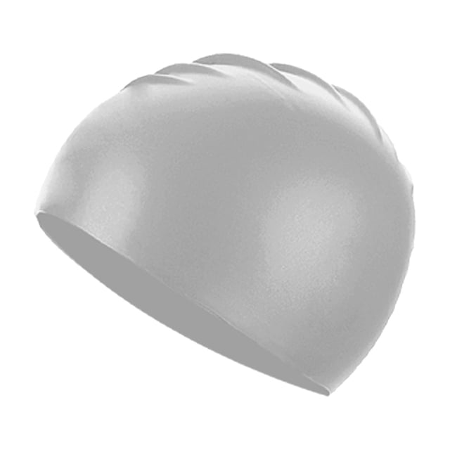 Gorros de natación de silicona Gorros de baño elásticos flexibles duraderos impermeables cómodos gorros de natación piscina para niñas niños Gris