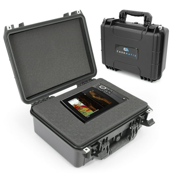 CASEMATIX 16" Waterproof FishFinder Case for Garmin, Humminbird, Lowrance & Raymarine Electronics