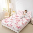 thumbnail image 4 of Feelyou Kawaii Butterfly Girl Bed Sheets, Pink Animal King Sheets, 4-Piece, 4 of 7