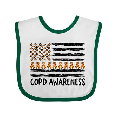 

Inktastic COPD Awareness Orange Ribbons and Flag Gift Baby Boy or Baby Girl Bib