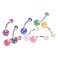 thumbnail image 5 of Racing Butterfly 8PCS/Set Colorful Glitters Navel Belly Button Ring Barbell Piercing Body Jewelry, 5 of 6